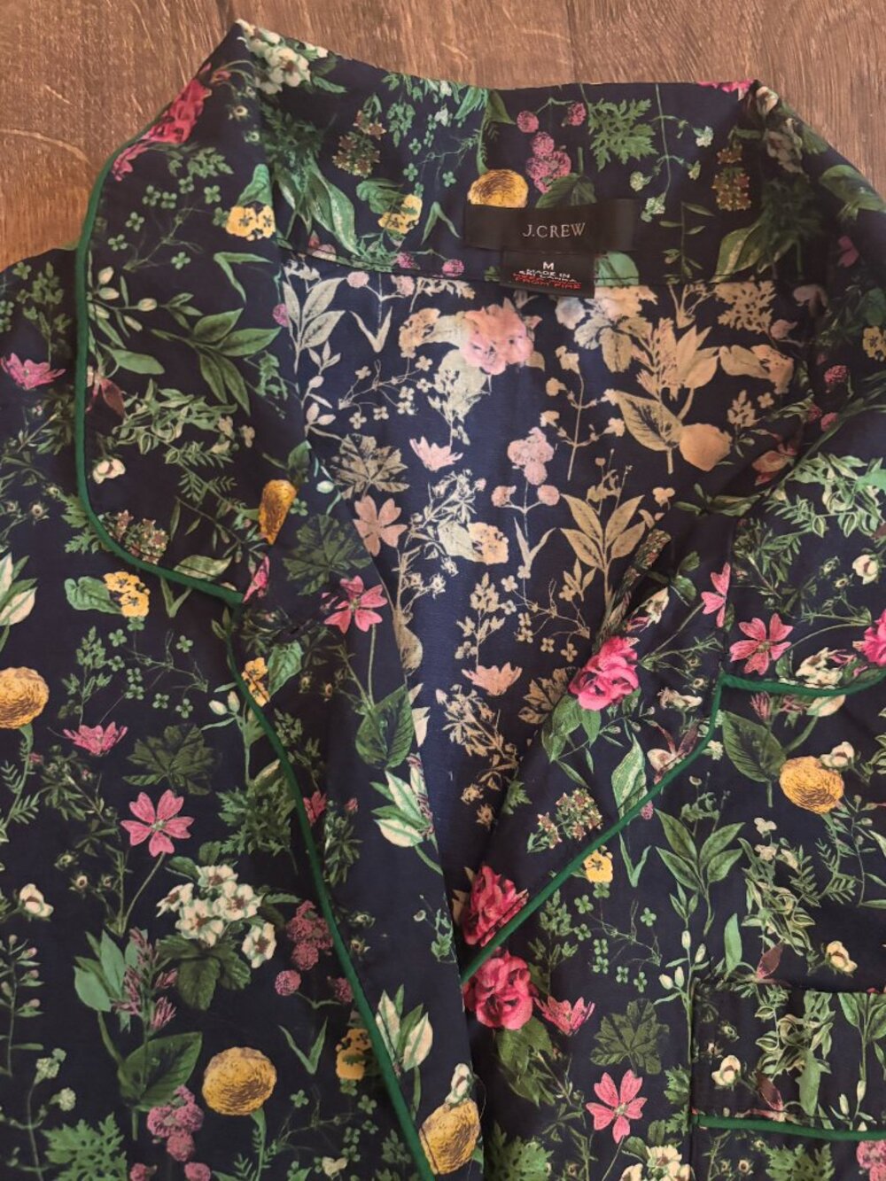 JCREW Cotton poplin long-sleeve pajama set in winter garden floral - Picture 8 of 9